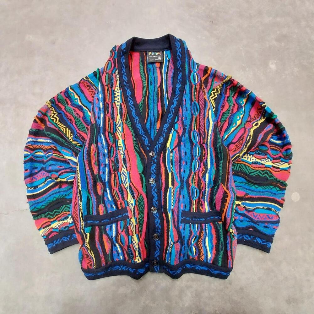 Real Coogi Cardigan Very Bright Colored Sweater